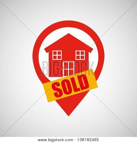 sale house home sold business isolated, vector illustration
