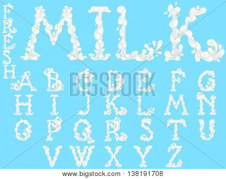 Milk splash alphabet