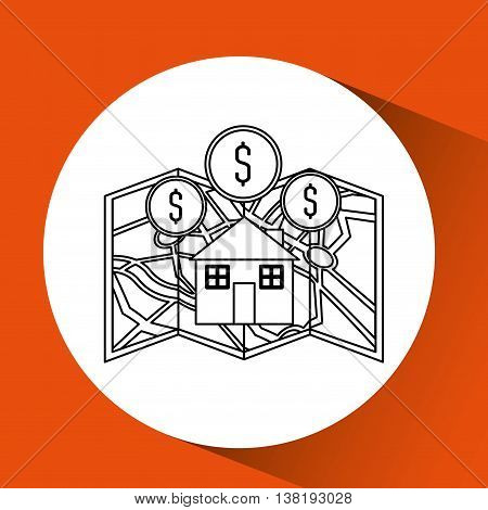 sale house home sold business isolated, vector illustration