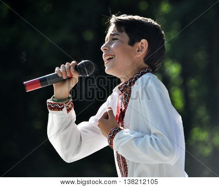 CHORTKIV - Ternopil - Ukraine - July 12 2015. Day of Chortkiv. Guest - the winner of the national project 