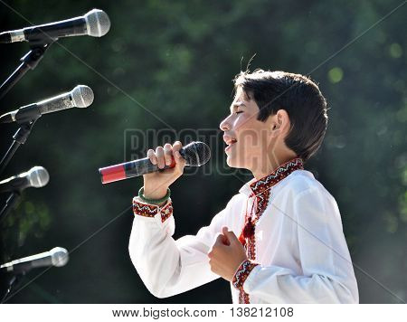 CHORTKIV - Ternopil - Ukraine - July 12 2015. Day of Chortkiv. Guest - the winner of the national project 