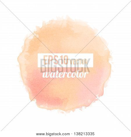 Pinck watercolor-like fully vector round stain isolated on white background. Stain can be used for wallpaper, website background, wrapping paper and so on. Watercolor design.