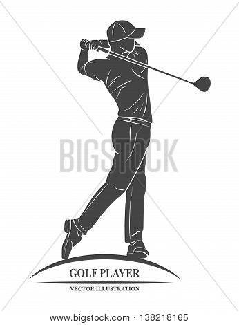 Icon golf player on a white background. Vector illustration.