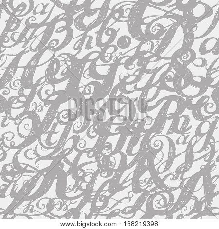 Calligraphy Alphabet Typeset Lettering. Seamless Wallpaper Patte