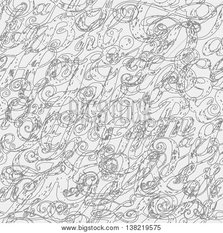 Calligraphy Alphabet Typeset Lettering. Seamless Wallpaper Patte