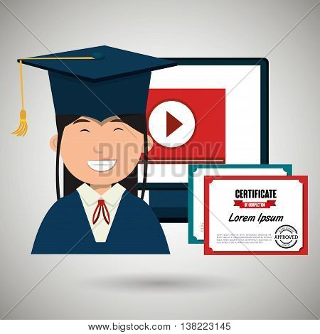 student and diploma isolated icon design, vector illustration  graphic
