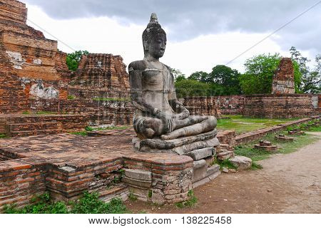 A beuatiful view of a buda in Ayutthaya. THAILAND