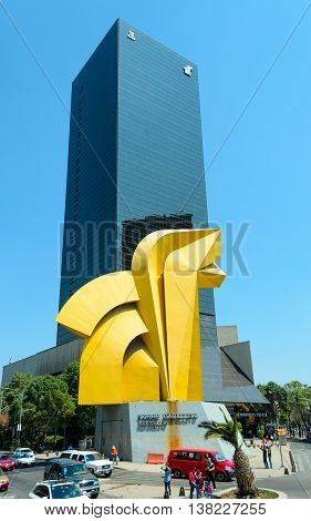 Torre Del Caballito Skyscraper And Caballito Sculpture, Mexico City