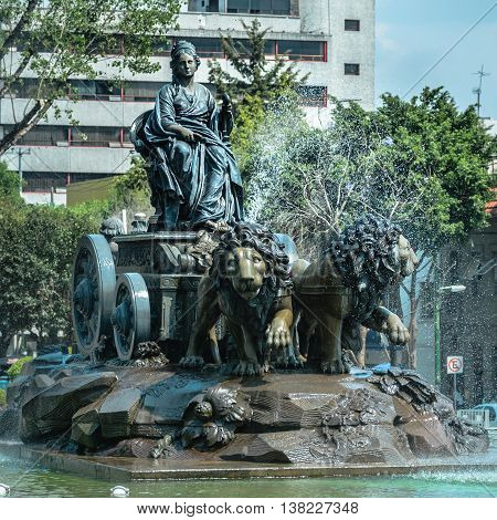 Cibeles Fountain Replica In Mexico City