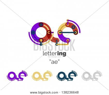 Linear initial letters, logo branding concept, cartoon funny style