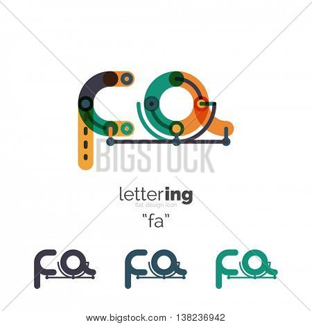 Linear initial letters, logo branding concept, cartoon funny style