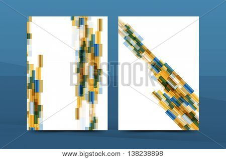 Colorful fresh business A4 cover template - flyer, brochure, book cover and annual report. Geometric design abstract background