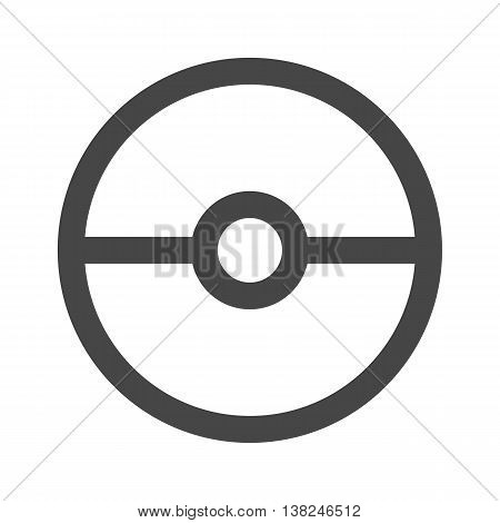 Pokeball icon. Transparent isolated vector illustration on white background.