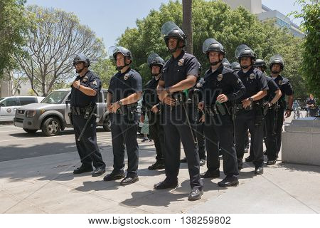 Officers During March On City Hall