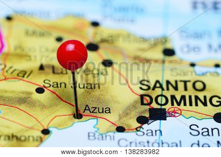 Azua pinned on a map of Dominican Republic