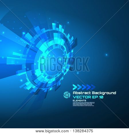 Technology circle, sci-fi abstract background for futuristic high tech design - vector.