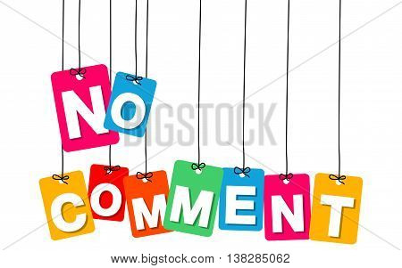 Vector colorful hanging cardboard. Tags - no comment on white background