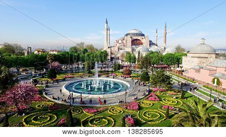 Amazing landscape of Istanbul historical peninsula and mosques
