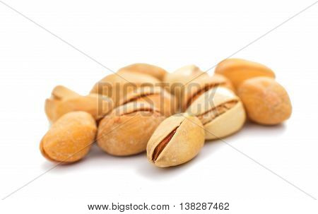 heap pistachios nut isolated on white background