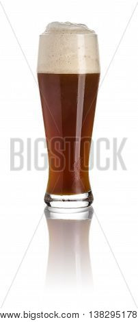 Dark Wheat Beer On A White Background