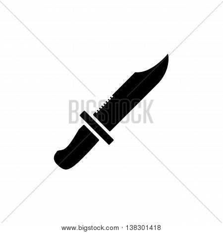 Knife icon. Edged weapon symbol. Silhouette vector illustration