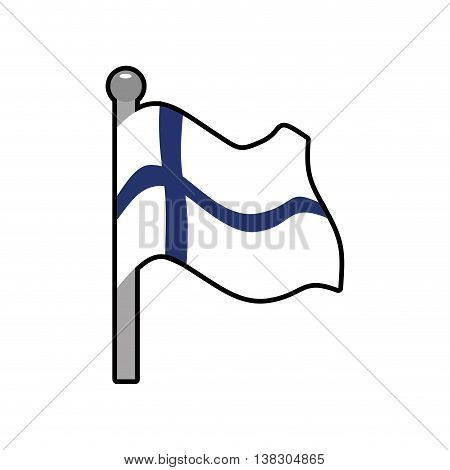Finland concept represented by flag icon. Isolated and flat illustration