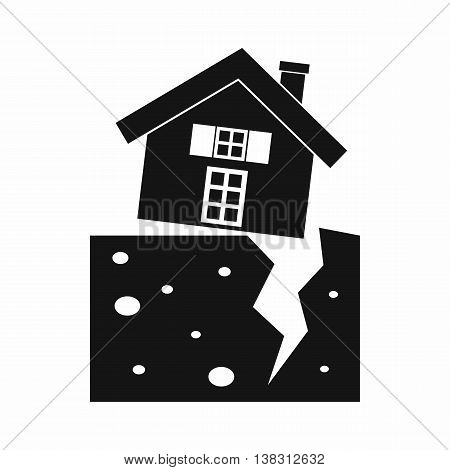 House after an earthquake icon in simple style isolated vector illustration