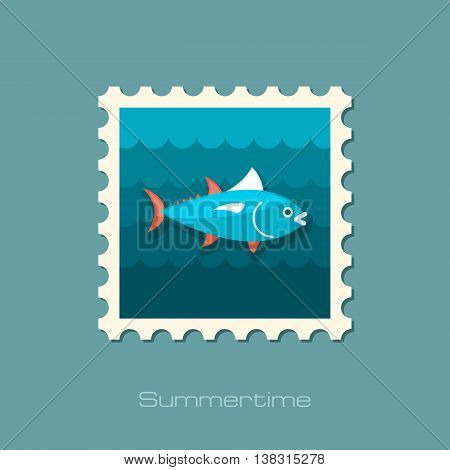 Tuna vector stamp. Fishing. Summer. Summertime. Holiday. Vacation eps 10