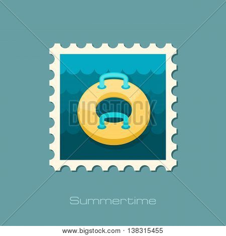 Towable Water Tube Inflatble Boat Floating Raft vector stamp. Beach. Summer. Summertime. Holiday. Vacation ride water sport eps 10