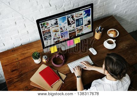 Ideas Creative Occupation Design Studio Computer Working Concept