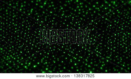 3d render abstract digital particles on black background with blue dots. Background for text.
