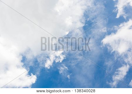 White clouds on blue sky in Bangkok, Thailand; on July 8, 2017