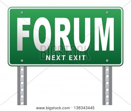 forum internet icon website www logon login and subscribe to participate in discussion  3D illustration, isolated, on white
