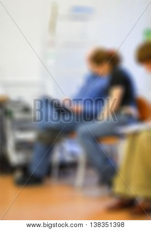 First aid course theme creative abstract blur background with bokeh effect