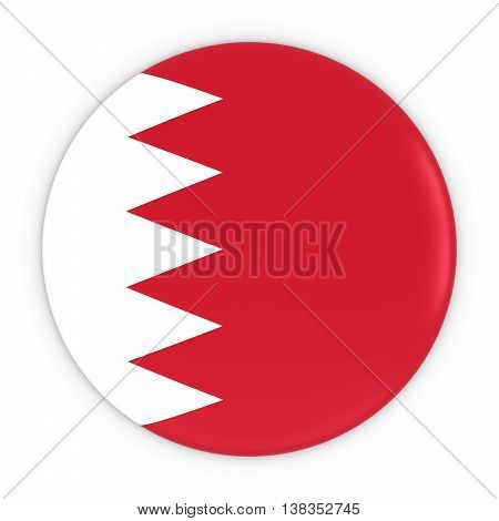 Bahraini Flag Button - Flag Of Bahrain Badge 3D Illustration