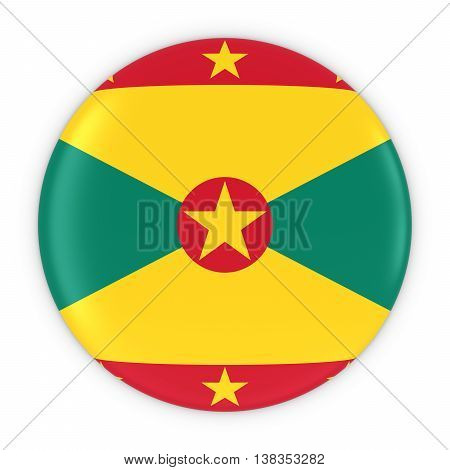 Grenadian Flag Button - Flag Of Grenada Badge 3D Illustration