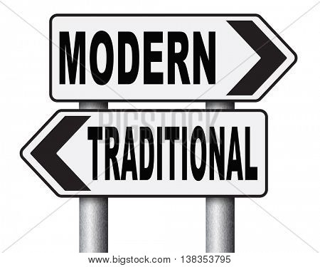modern or traditional style new or old fashion vintage or new latest hype or fashion road sign 3D illustration, isolated, on white

