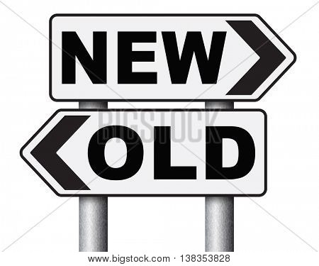 new old modern or antique latest trend or newest fashion upgrade version 3D illustration, isolated, on white


