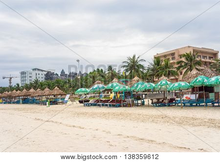Tourists In The China Beach In Da Nang