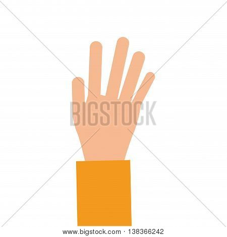 flat design open hand icon vector illustration