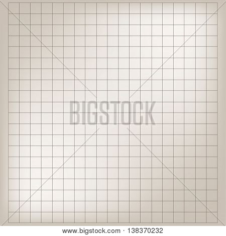 Blank millimeter paper. Old yellow gold grid sheet.