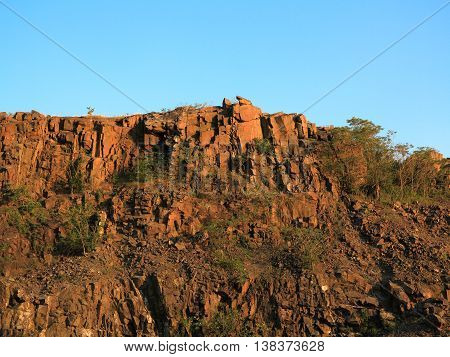 Mountain Rock Formation - Famous Snake Hill mountain top rocky formation at Laurel Park in Secaucus, New Jersey.