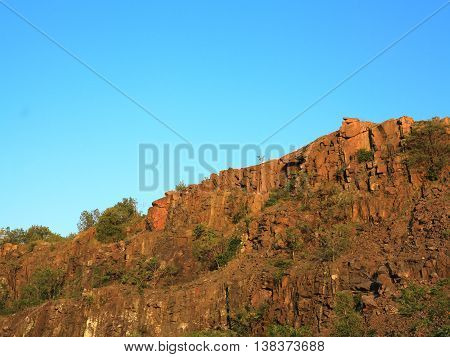 Mountain Rock Formation - Famous Snake Hill mountain top rocky formation at Laurel Park in Secaucus, New Jersey.