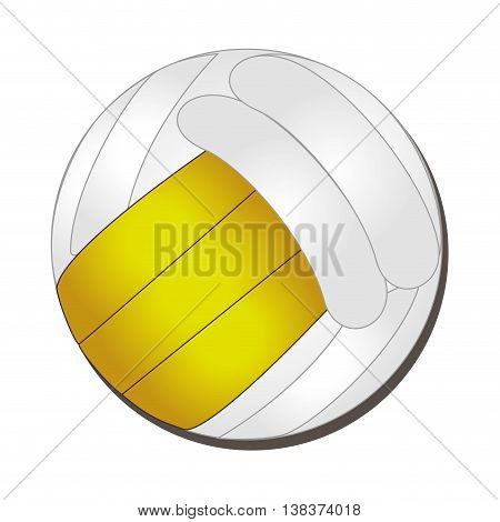 Voleyball ball sport isolated flat icon, vector ilustration.