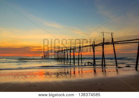 Pilai bridge, the old bridge at Phangnga, Thailand