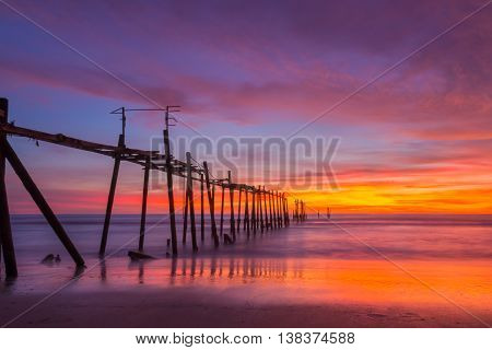 Pilai bridge, the old bridge at Phangnga, Thailand