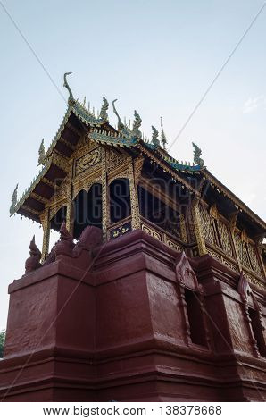 Haripunchai Temple, Lampoon, Thailand. .