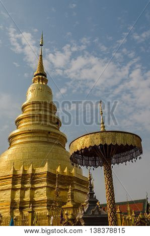 Haripunchai Temple, Lampoon, Thailand. .