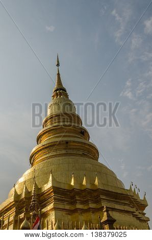 Haripunchai Temple, Lampoon, Thailand. .