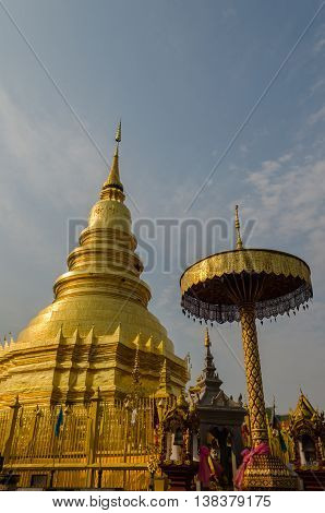 Haripunchai Temple, Lampoon, Thailand. .